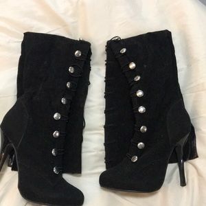7.5 Thigh high velvet boots